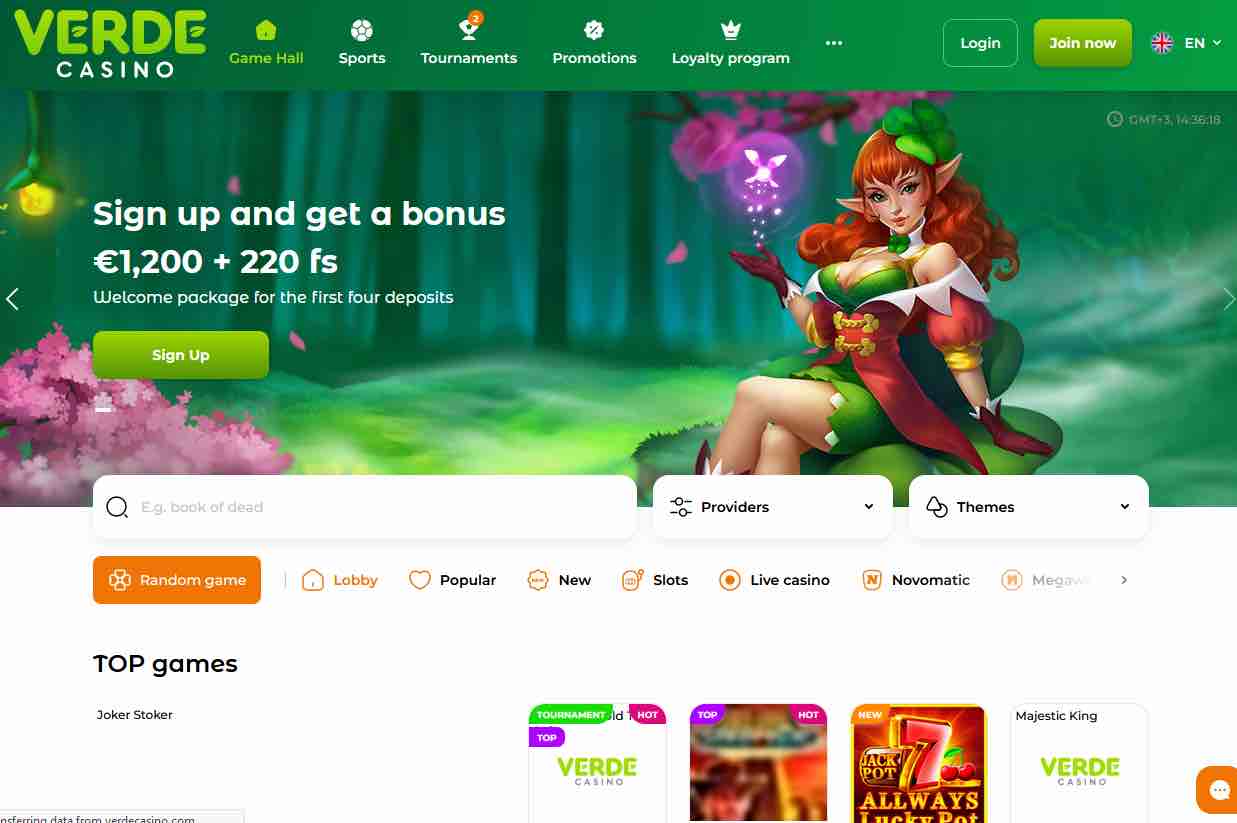4. Verde Casino – €25 Senza Deposito